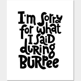 Gym Workout Motivation - Funny Burpee Quotes for your Training Sessions Posters and Art